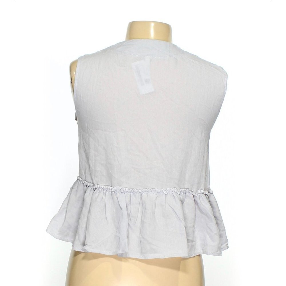 LaLoca Grey Front Lace-Up Blouse — Small - Picture 2 of 7